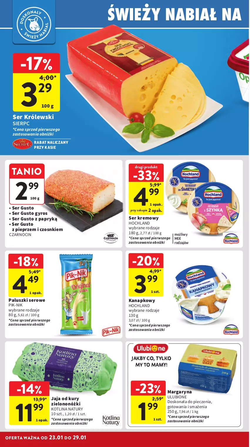 Gazetka promocyjna Intermarche - Gazetka Intermarche - ważna 23.01 do 29.01.2025 - strona 16 - produkty: Gyros, Hochland, Jaja, Kotlin, Królewski, Margaryna, Piec, Pieprz, Ser