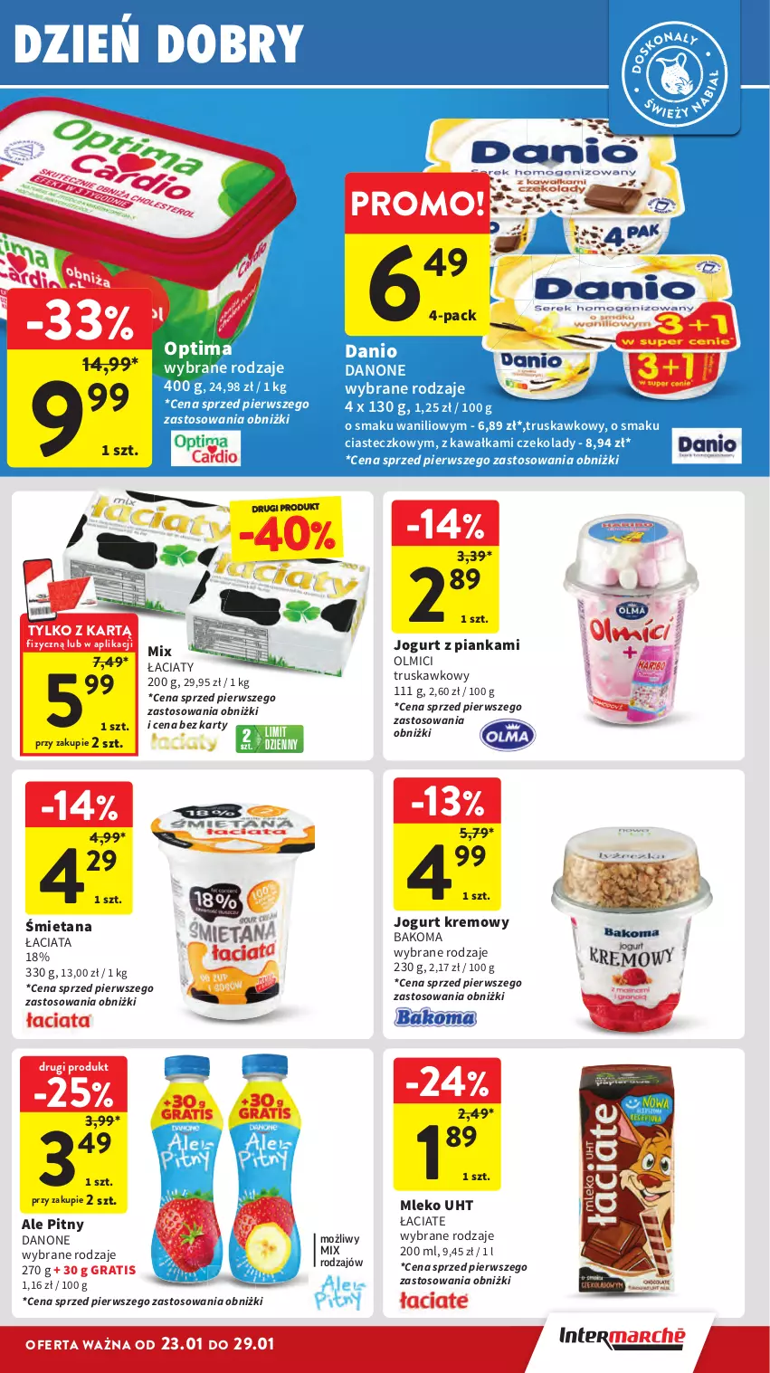 Gazetka promocyjna Intermarche - Gazetka Intermarche - ważna 23.01 do 29.01.2025 - strona 17 - produkty: Bakoma, Danio, Danone, Gra, Jogurt, Kawa, Mleko, Optima