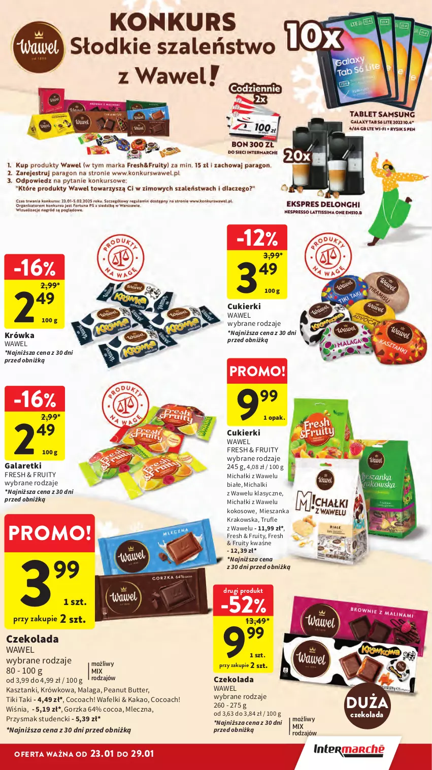 Gazetka promocyjna Intermarche - Gazetka Intermarche - ważna 23.01 do 29.01.2025 - strona 19 - produkty: Cukier, Cukierki, Czekolada, Gala, Galaretki, Kakao, Kokos, Michałki, Wawel