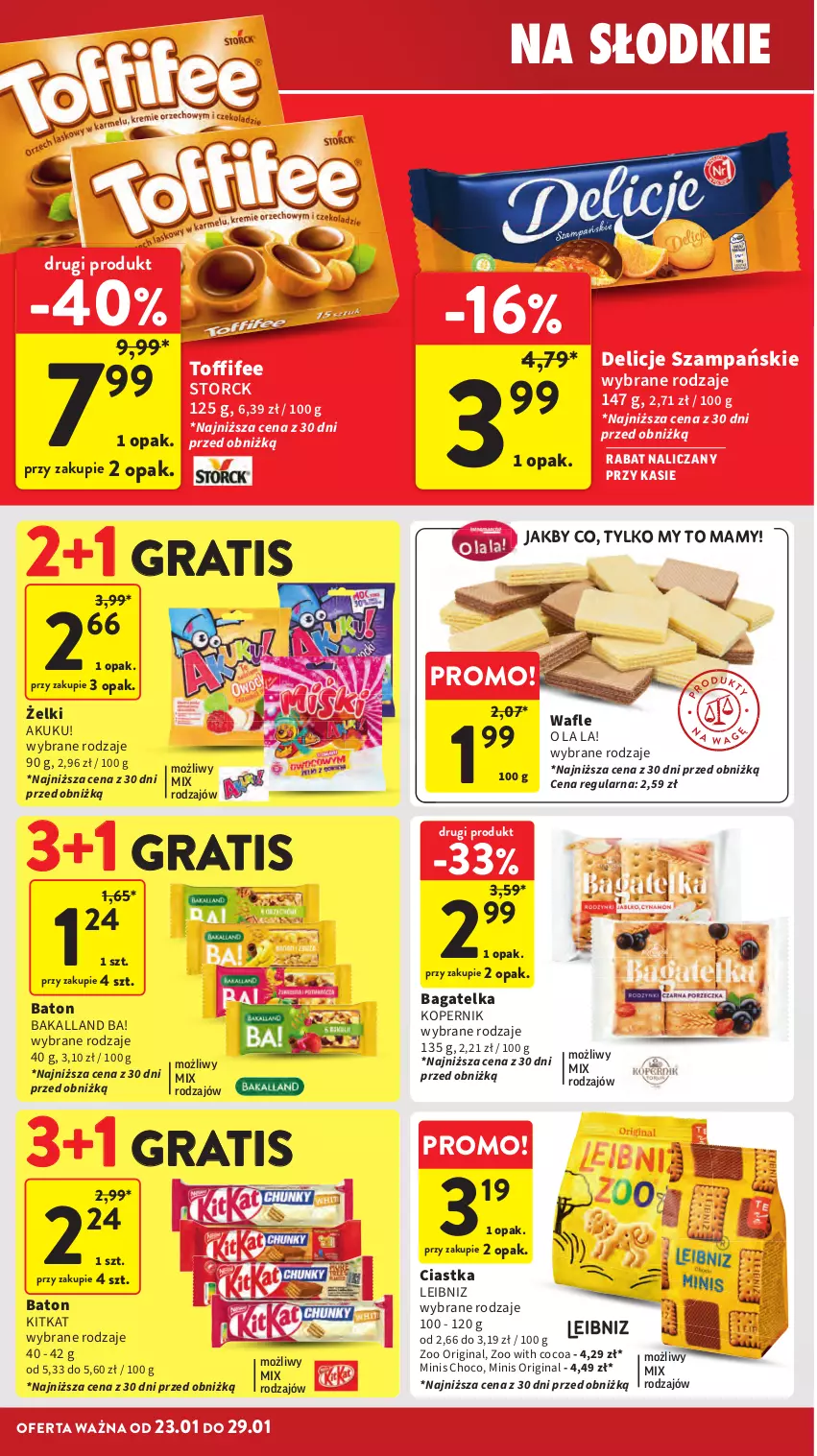 Gazetka promocyjna Intermarche - Gazetka Intermarche - ważna 23.01 do 29.01.2025 - strona 22 - produkty: Ba!, Bakalland, Baton, Ciastka, Delicje, Gin, Gra, Wafle