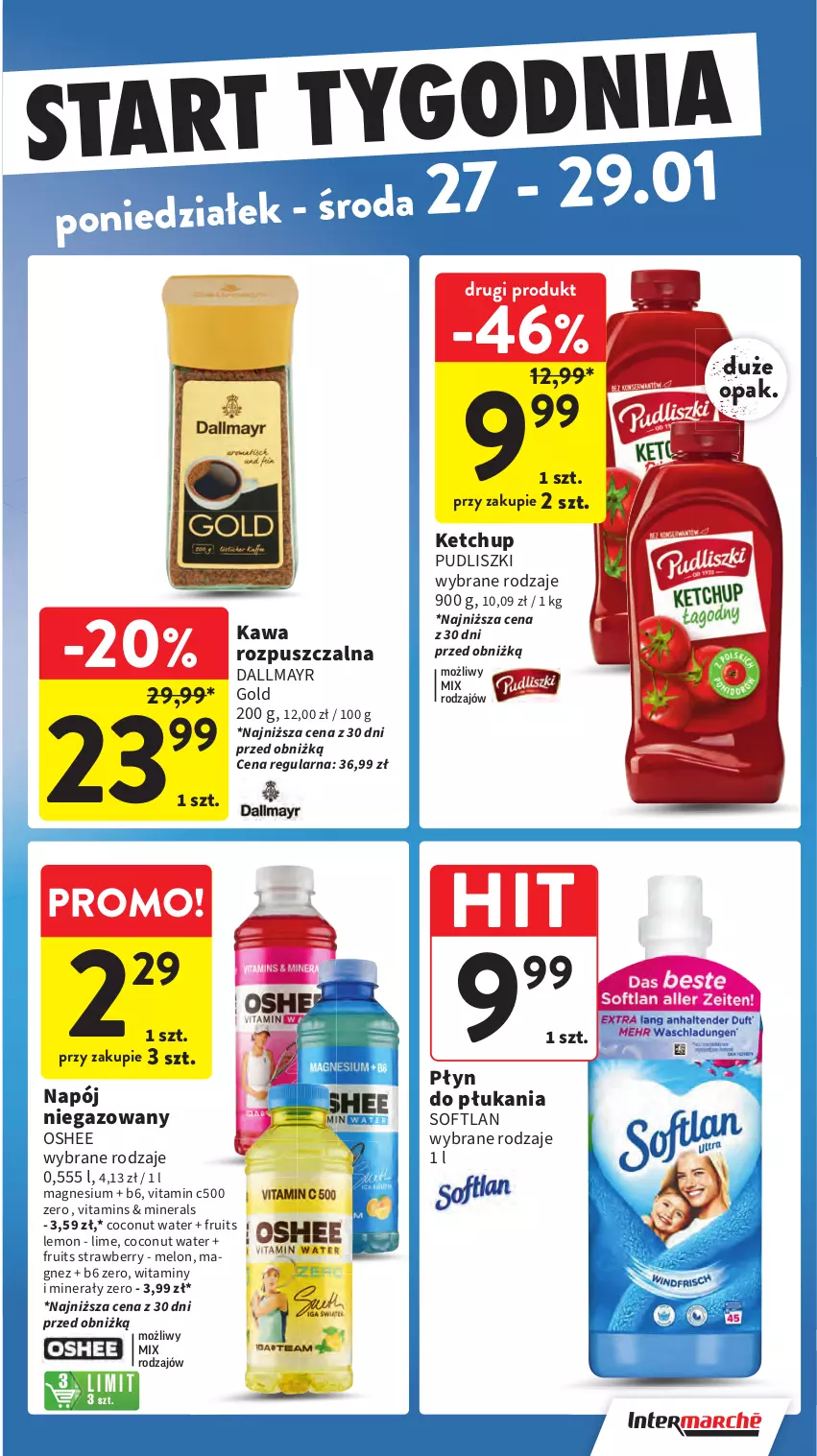 Gazetka promocyjna Intermarche - Gazetka Intermarche - ważna 23.01 do 29.01.2025 - strona 35 - produkty: Dallmayr, Kawa, Kawa rozpuszczalna, Ketchup, Magnez, Melon, Napój, Napój niegazowany, Oshee, Płyn do płukania, Pudliszki