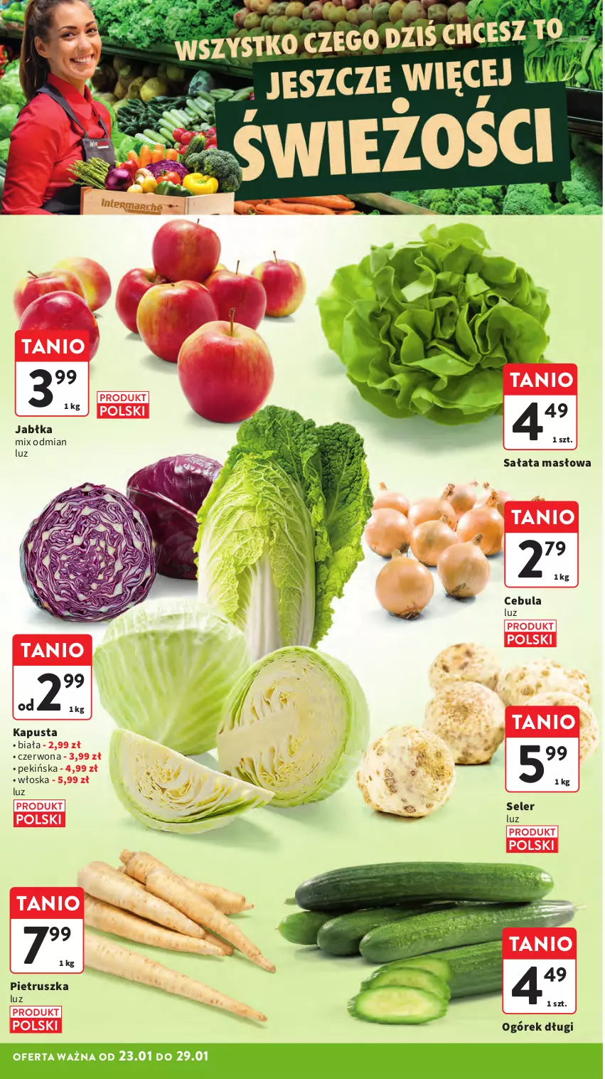 Gazetka promocyjna Intermarche - Gazetka Intermarche - ważna 23.01 do 29.01.2025 - strona 8 - produkty: Cebula, Jabłka, Masło, Ogórek, Pietruszka, Sałat, Sałata masłowa