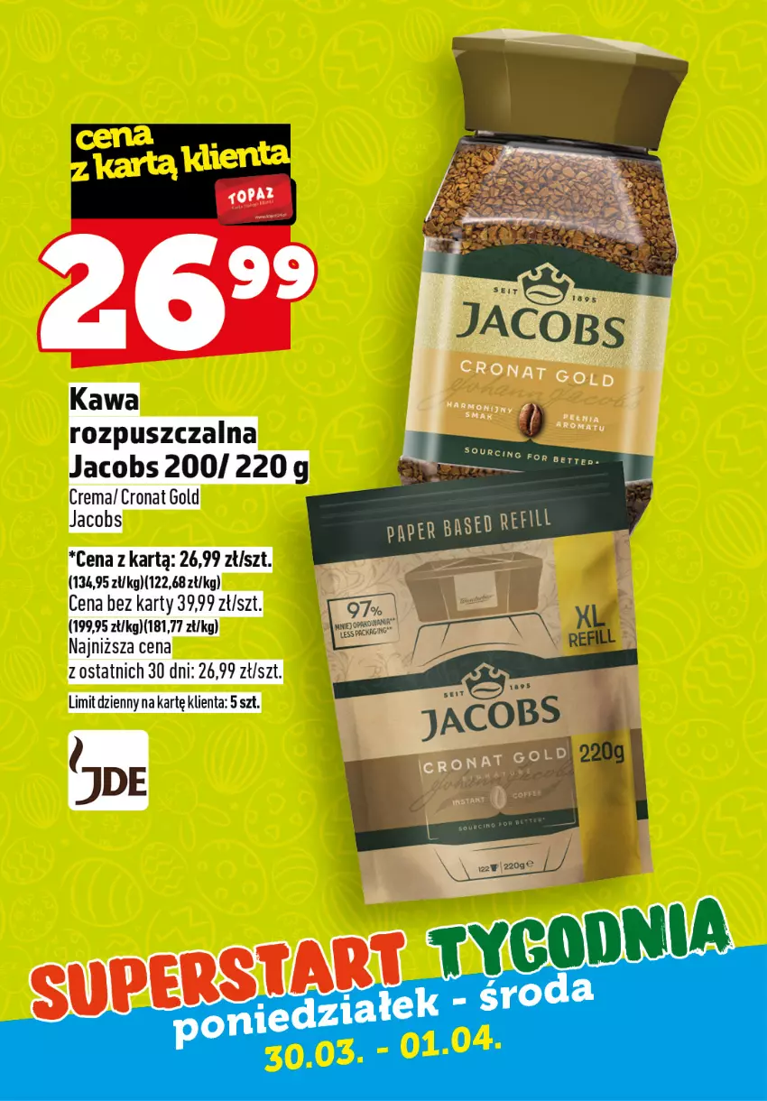 Gazetka promocyjna Topaz - Gazetka - ważna 30.03 do 01.04.2026 - strona 7 - produkty: Jacobs, Kawa, Kawa rozpuszczalna