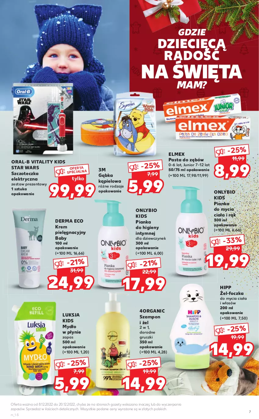 Gazetka promocyjna Kaufland - ULOTKA DANONE - ważna 08.12 do 20.12.2022 - strona 7 - produkty: Dzieci, Elmex, Gruszki, HiPP, Luksja, Mydło, Mydło w płynie, Pasta do zębów, Star Wars, Szampon, Szczoteczka, Zestaw prezentowy