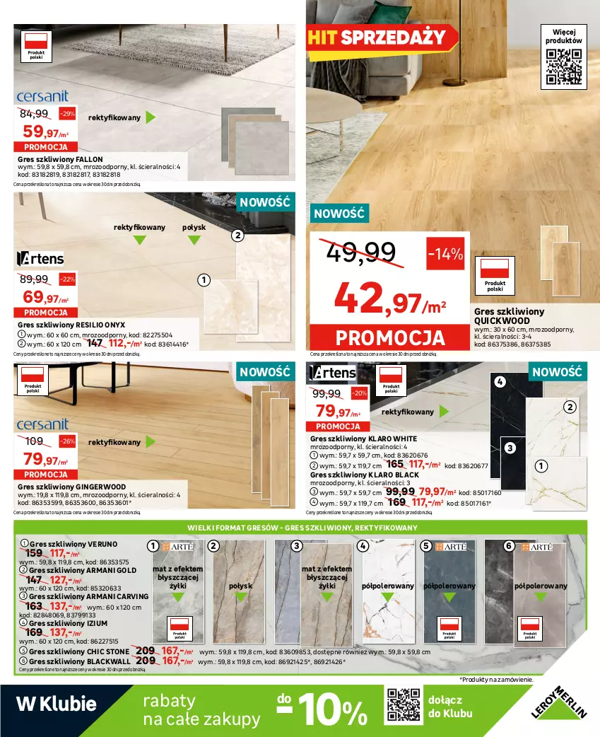 Gazetka promocyjna Leroy Merlin - Gazetka Leroy Merlin - ważna 21.06 do 11.07.2023 - strona 5 - produkty: Fa, Gin, Glazura, Gra, Gres, Gres szkliwiony, Kosz, Lack, Lazur, Listwa, Metro, Płytka, Por, Top