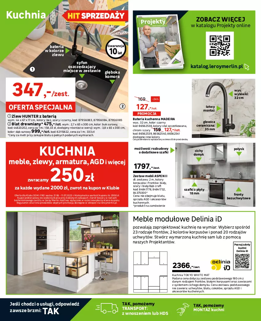 Gazetka promocyjna Leroy Merlin - Gazetka Leroy Merlin - ważna 21.06 do 11.07.2023 - strona 6 - produkty: Bateria, Bateria kuchenna, Gra, Kuchnia, Lampa, Lampa sufitowa, Lampa wisząca, Listwa, Meble, Olej, Plafon, Por, Rama, Reflektor, Ser, Sport, Syfon, Tran, Zlew