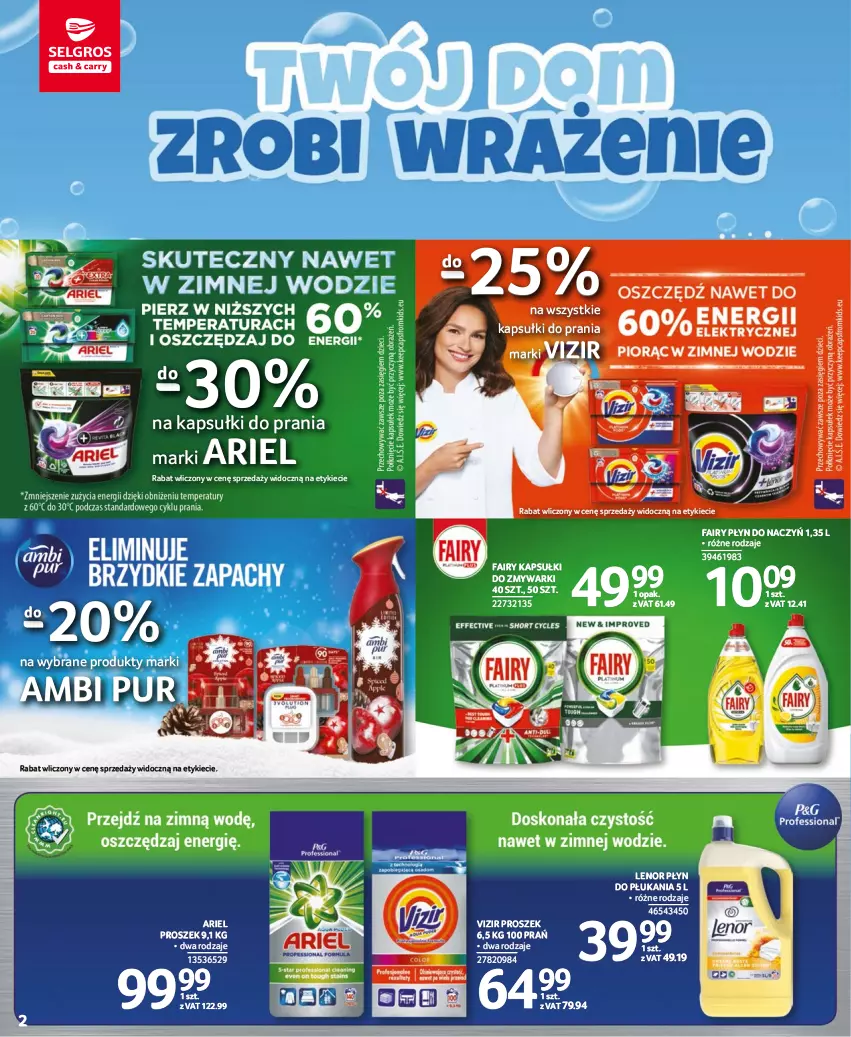 Gazetka promocyjna Selgros - Katalog Sprzątanie - ważna 03.11 do 16.11.2022 - strona 2 - produkty: Ambi Pur, Ariel, Dzieci, Fa, Fairy, Kapsułki do prania, Lenor, Płyn do płukania, Pur, Vizir, Zmywarki