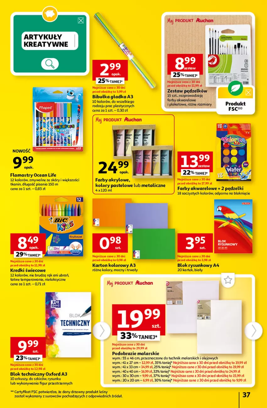 Gazetka promocyjna Auchan - Gazetka Tanie Zakupy Hipermarket Auchan - ważna 27.07 do 02.08.2023 - strona 37 - produkty: Bułka, Fa, Flamastry, Obraz, Olej, Por