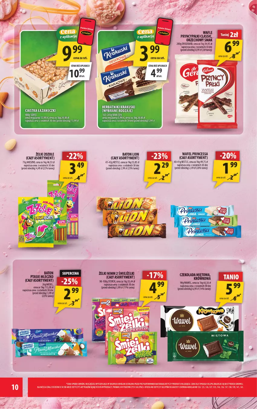 Gazetka promocyjna Arhelan - Gazetka - ważna 28.08 do 06.09.2026 - strona 10 - produkty: Baton, Ciastka, Dr Gerard, Fa, Herbatniki, Kokos, Krakus, Krakuski, Princessa, Rum, Wafle, Wawel