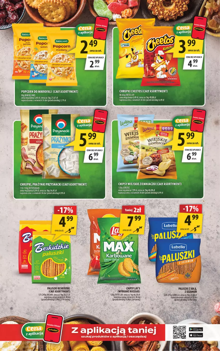 Gazetka promocyjna Arhelan - Gazetka - ważna 28.08 do 06.09.2026 - strona 13 - produkty: Aksam, Bakalland, Bell, Bella, Beskidzki, Cheetos, Chipsy, Chrupki, Fa, LG, Lubella, Popcorn, Przysnacki, Sezam