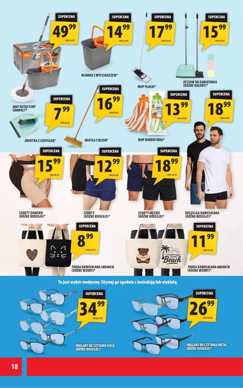 Gazetka promocyjna Arhelan - Gazetka - ważna 28.08 do 06.09.2026 - strona 18 - produkty: Kije, Kosz, Koszulka, Miotła, Mop, Szorty, Torba, Wiadro, Wiadro z wyciskaczem