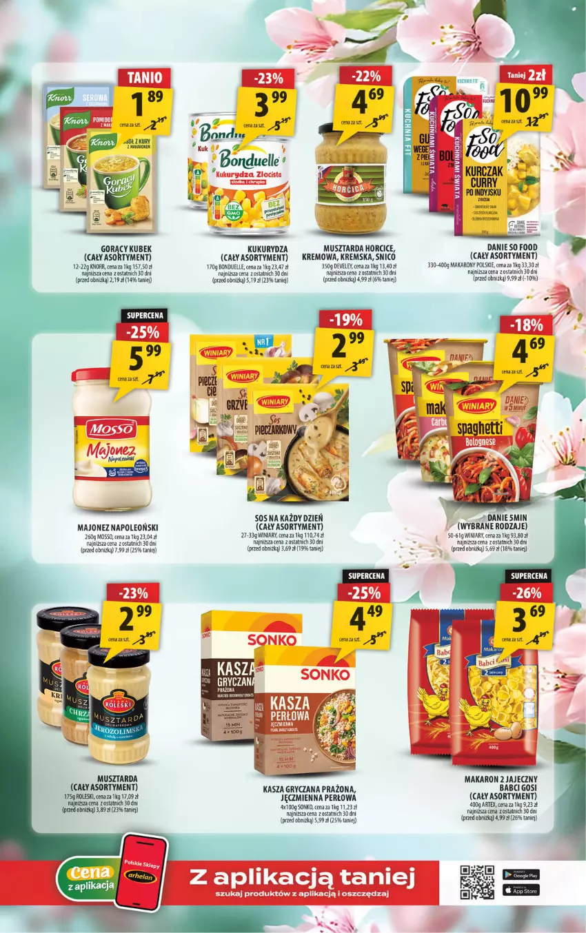 Gazetka promocyjna Arhelan - Gazetka - ważna 28.08 do 06.09.2026 - strona 9 - produkty: Bonduelle, Gry, Kasza, Kasza gryczana, Knorr, Kubek, Kukurydza, Kurczak, Majonez, Makaron, Mus, Musztarda, Oleo, Ryż, Sonko, Winiary