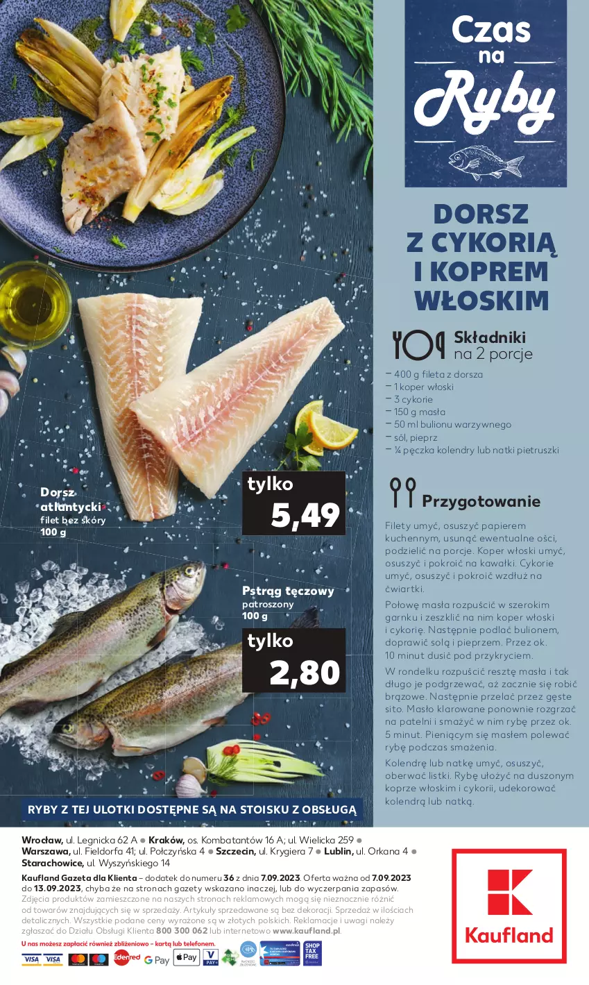 Gazetka promocyjna Kaufland - Kaufland - ważna 07.09 do 13.09.2023 - strona 2 - produkty: Bulion, Dorsz, Fa, Kawa, Koper włoski, Lion, Masło, Masło klarowane, Orka, Papier, Pieprz, Por, Pstrąg, Pstrąg tęczowy, Rondel, Sito, Sól, Wagi