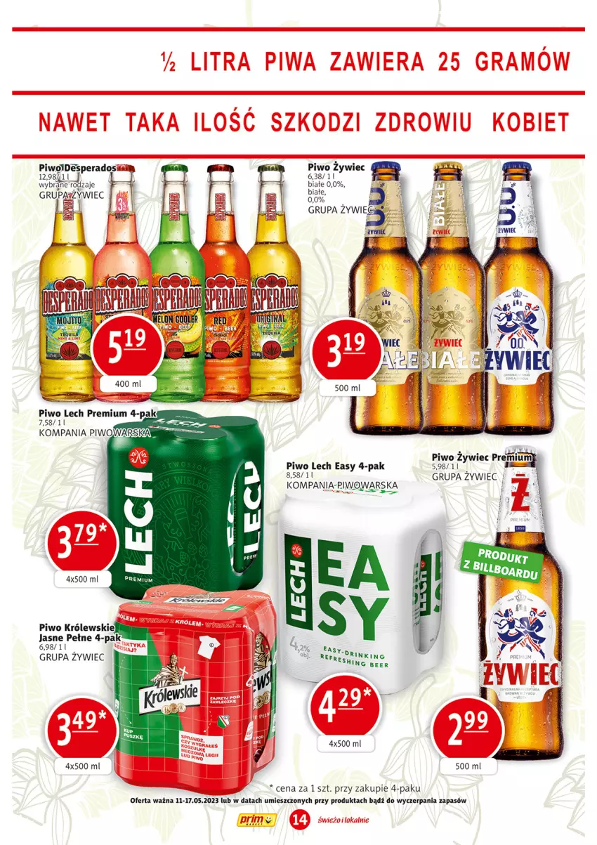 Gazetka promocyjna Prim Market - ważna 11.05 do 17.05.2023 - strona 14 - produkty: Desperados, Piwo