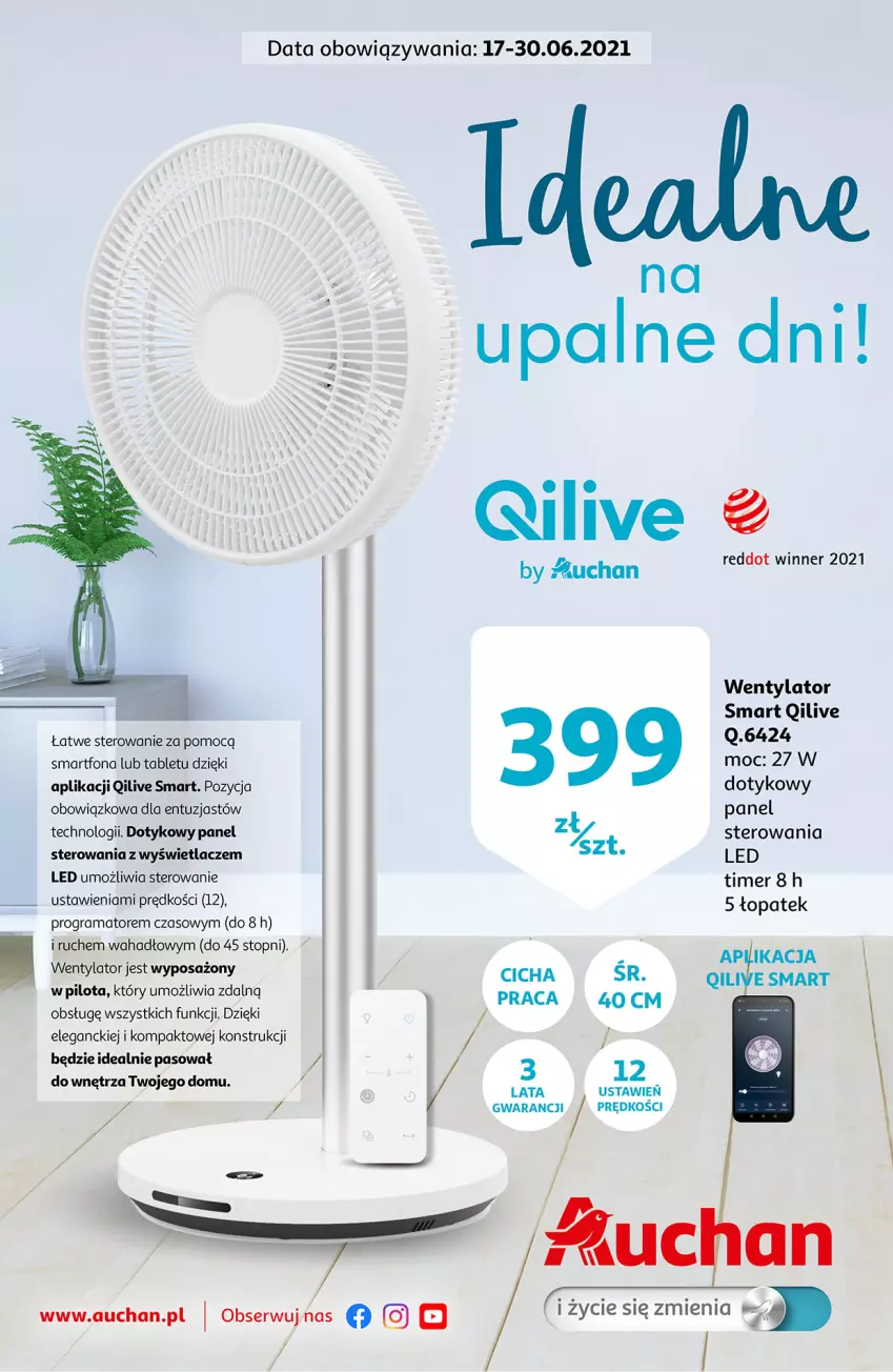 Gazetka promocyjna Auchan - Idealne na ciepłe dni - ważna 17.06 do 30.06.2021 - strona 1 - produkty: Gra, Rama, Smartfon, Tablet, Top