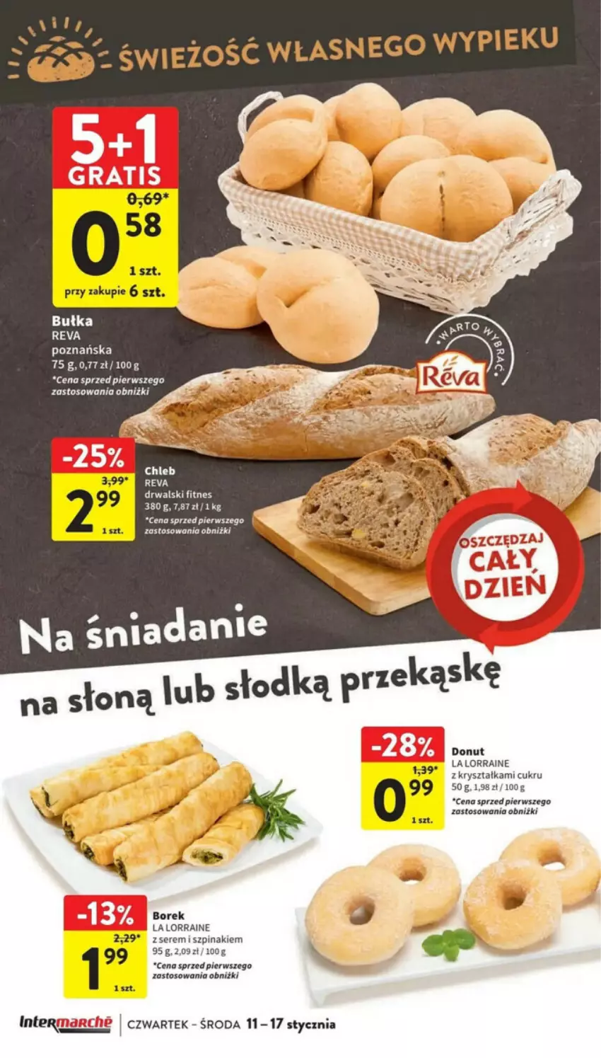 Gazetka promocyjna Intermarche - ważna 11.01 do 17.01.2024 - strona 17 - produkty: Bułka, Donut, Ser, Szpinak