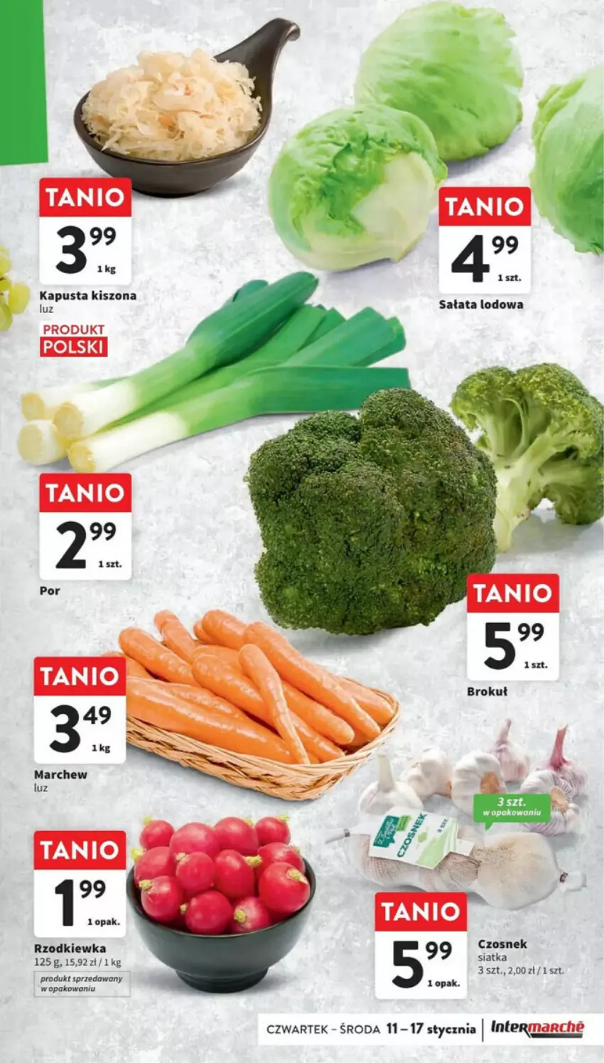 Gazetka promocyjna Intermarche - ważna 11.01 do 17.01.2024 - strona 3 - produkty: Czosnek, Kawa, Rzodkiewka, Sałat, Sałata lodowa, Siatka