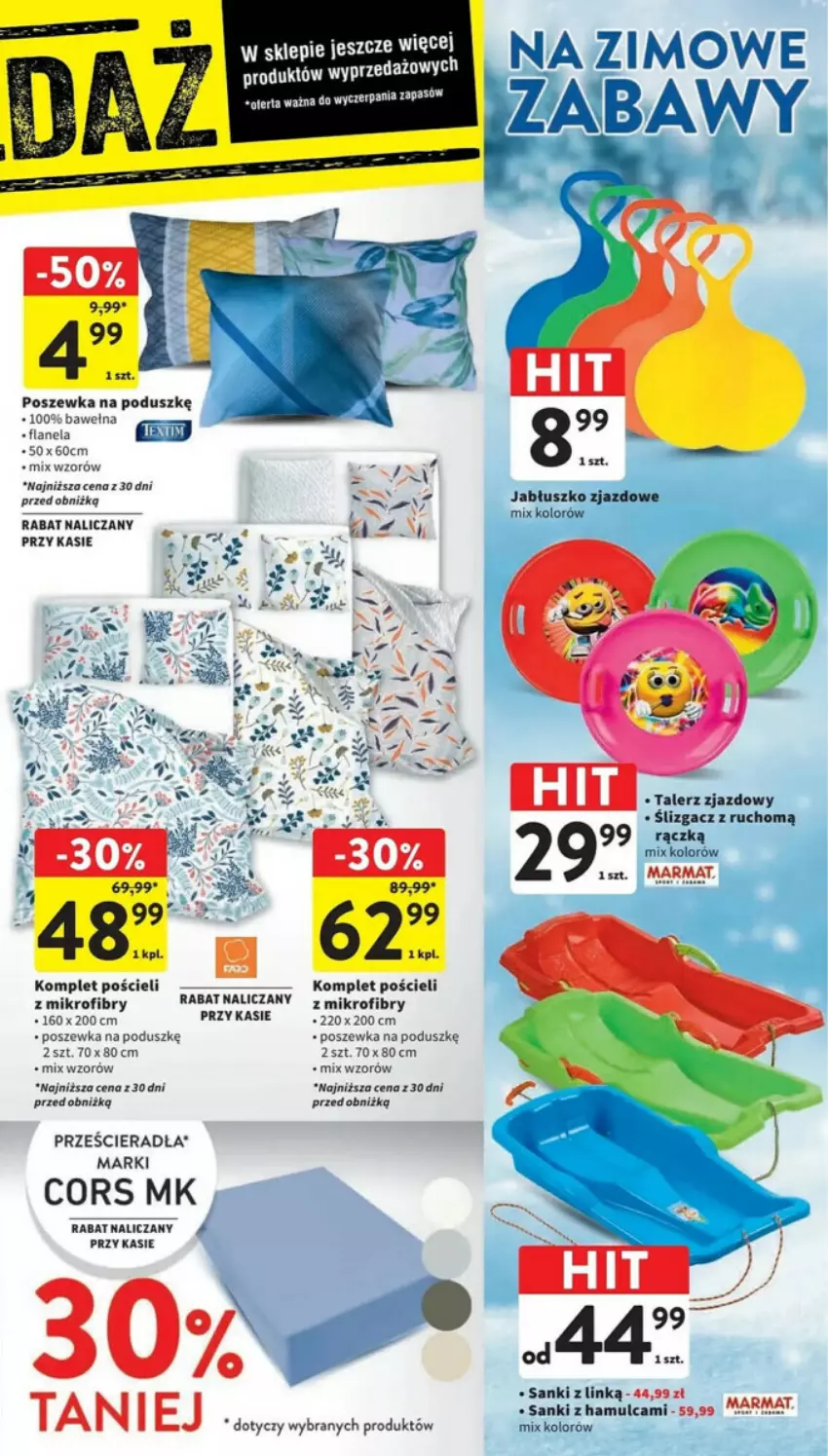 Gazetka promocyjna Intermarche - ważna 11.01 do 17.01.2024 - strona 31 - produkty: Komplet pościeli, Pościel, Poszewka, Sanki, Talerz, Wełna