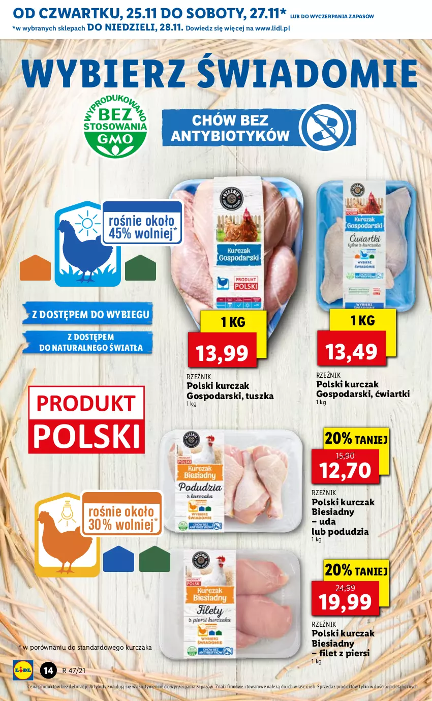 Gazetka promocyjna Lidl - GAZETKA OD 25.11 DO 28.11 - ważna 25.11 do 28.11.2021 - strona 14 - produkty: Kurczak, Por, Tusz