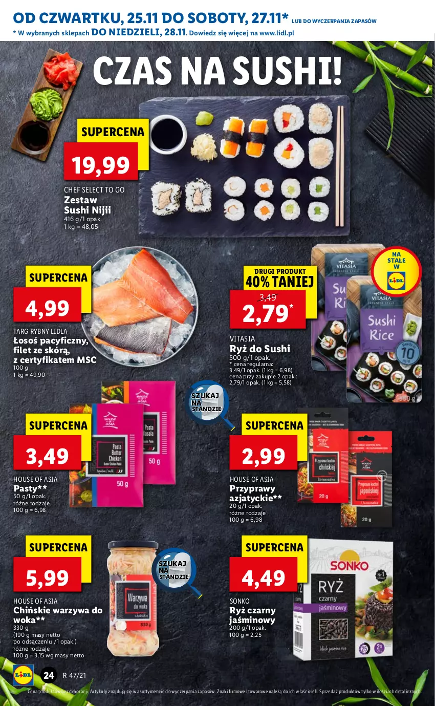 Gazetka promocyjna Lidl - GAZETKA OD 25.11 DO 28.11 - ważna 25.11 do 28.11.2021 - strona 24 - produkty: House of Asia, Przyprawy, Ryż, Ryż do sushi, Sonko, Sushi, Warzywa, Warzywa do woka