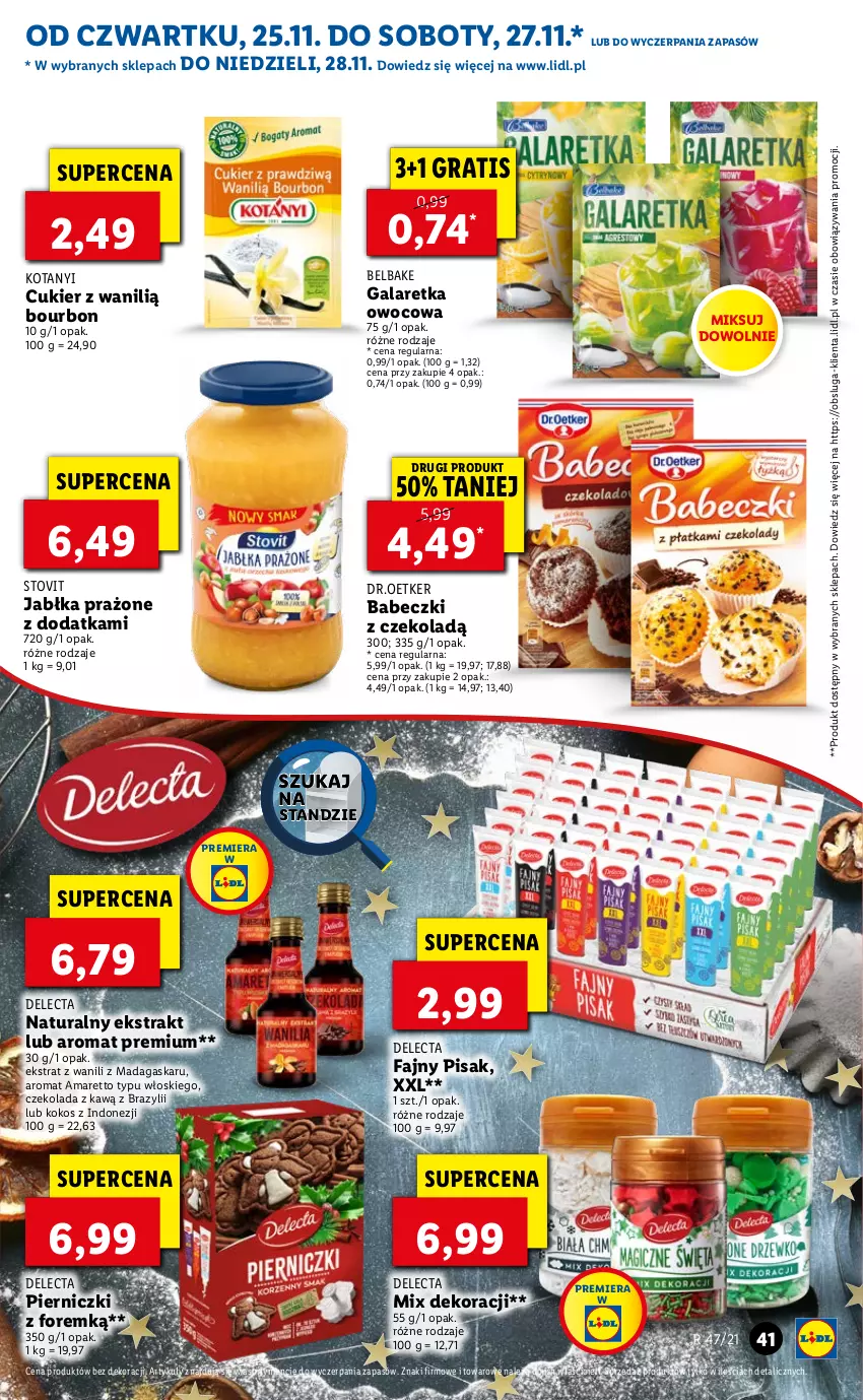 Gazetka promocyjna Lidl - GAZETKA OD 25.11 DO 28.11 - ważna 25.11 do 28.11.2021 - strona 41 - produkty: Babeczki, Bourbon, Cukier, Czekolada, Delecta, Fa, Gala, Galaretka, Gra, Jabłka, Jabłka prażone, Kokos