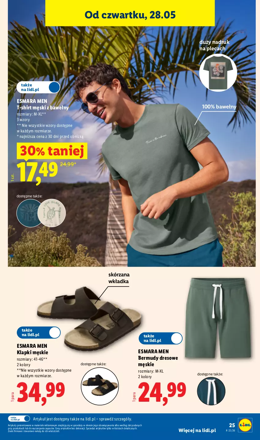 Gazetka promocyjna Lidl - Katalog ważny od 25.05 - ważna 25.05 do 30.05.2026 - strona 29 - produkty: Bermudy, Dres, Klapki, T-shirt