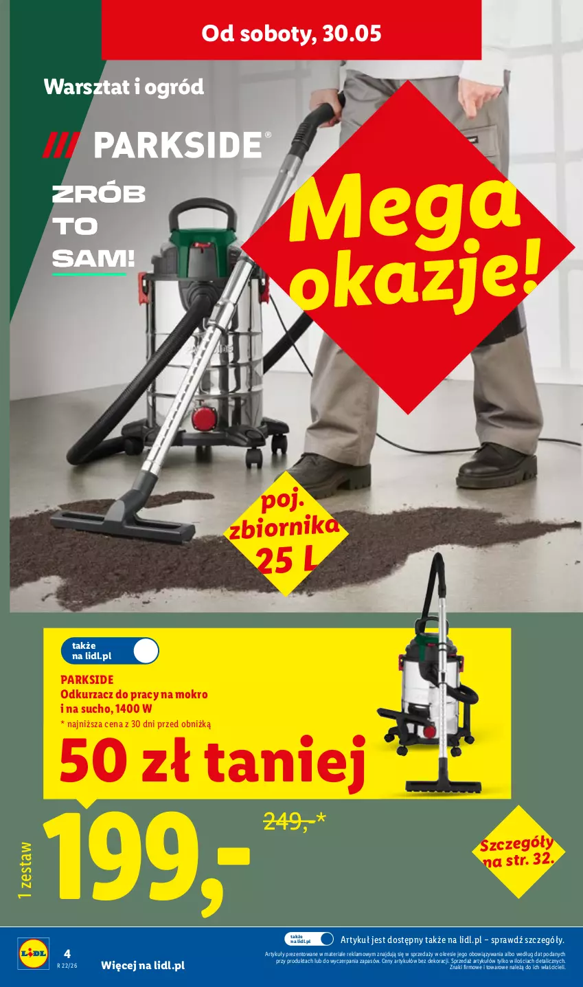 Gazetka promocyjna Lidl - Katalog ważny od 25.05 - ważna 25.05 do 30.05.2026 - strona 4 - produkty: Odkurzacz, Ogród, Parkside