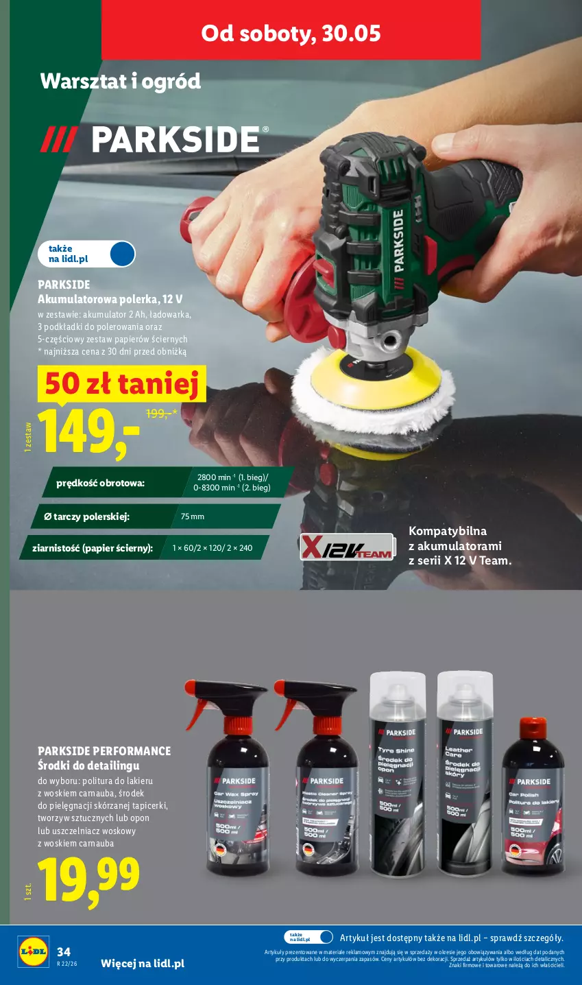 Gazetka promocyjna Lidl - Katalog ważny od 25.05 - ważna 25.05 do 30.05.2026 - strona 44 - produkty: Akumulator, Lakier, Ogród, Papier, Papier ścierny, Parkside, Podkład, Ser, Warka