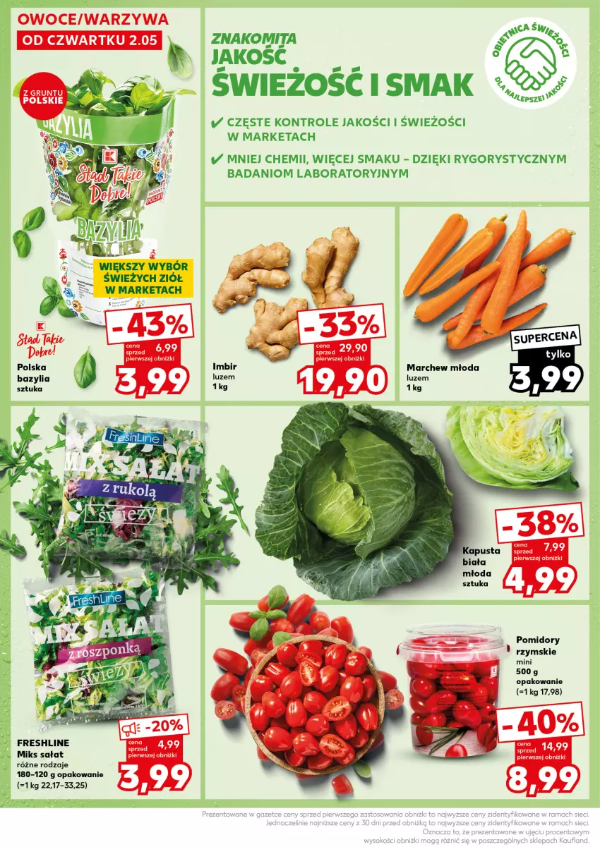 Gazetka promocyjna Kaufland - Kaufland - ważna 06.05 do 08.05.2024 - strona 10 - produkty: Bazyl, Bazylia, Danio, Imbir, Pomidory, Sałat