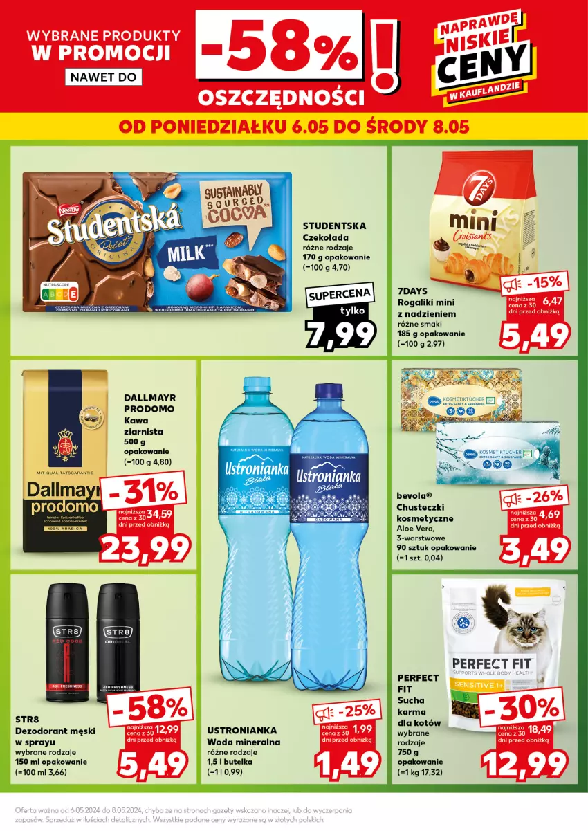 Gazetka promocyjna Kaufland - Kaufland - ważna 06.05 do 08.05.2024 - strona 5 - produkty: Aloe vera, Chusteczki, Chusteczki kosmetyczne, Czekolada, Dallmayr, Dezodorant, Kawa, Kawa ziarnista, Rogal, Str8, Woda, Woda mineralna