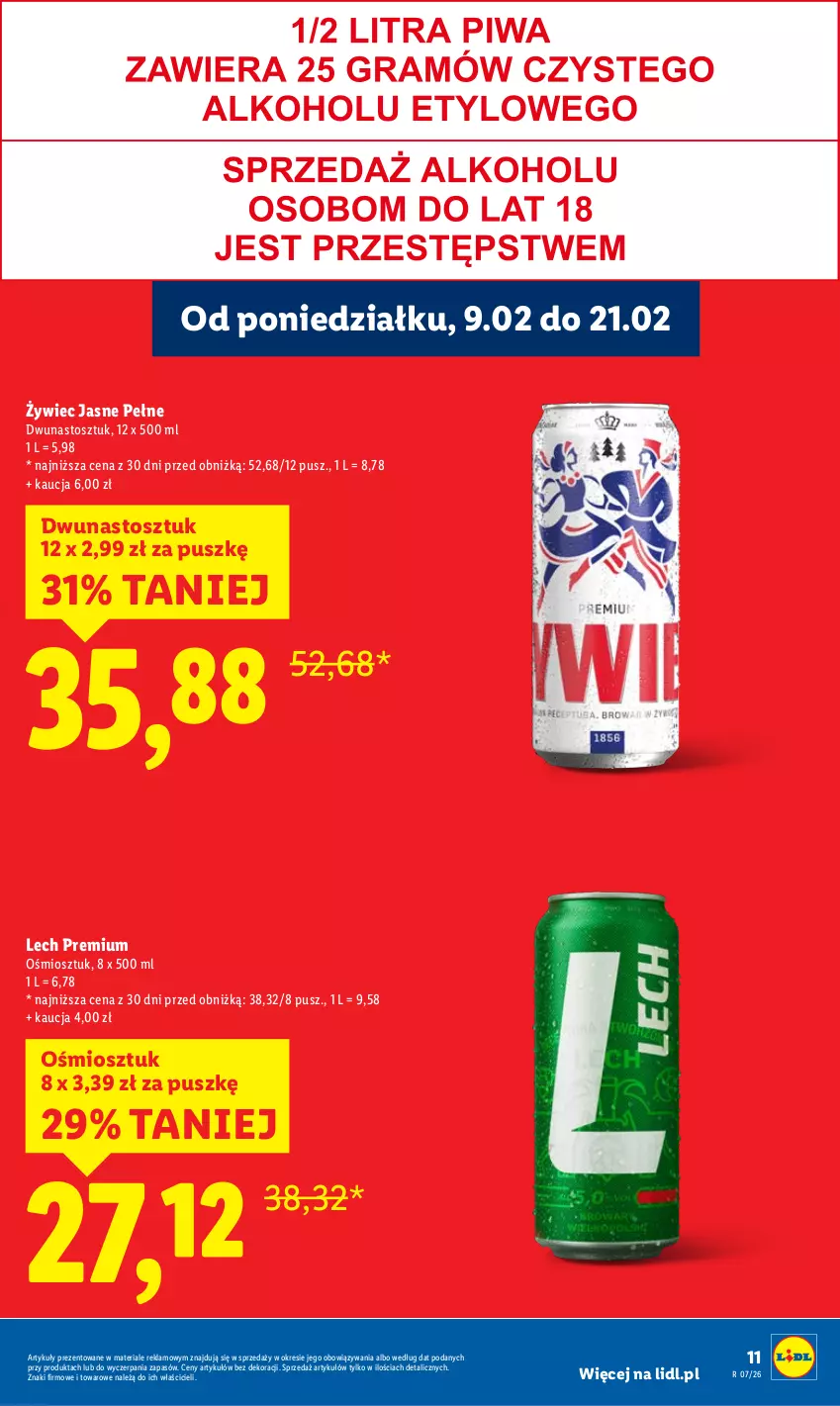Gazetka promocyjna Lidl - GAZETKA - ważna 09.02 do 11.02.2026 - strona 11 - produkty: Lech Premium