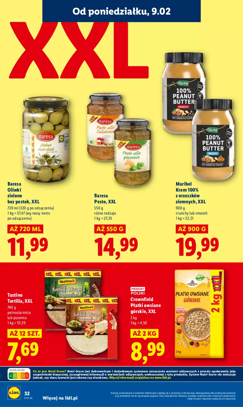 Gazetka promocyjna Lidl - GAZETKA - ważna 09.02 do 11.02.2026 - strona 32 - produkty: Oliwki, Oliwki zielone, Pesto, Płatki owsiane, Stek, Tortilla
