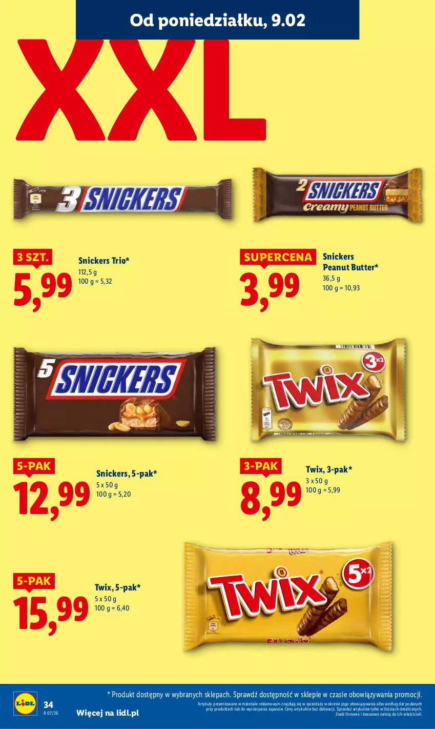 Gazetka promocyjna Lidl - GAZETKA - ważna 09.02 do 11.02.2026 - strona 34 - produkty: Snickers, Twix