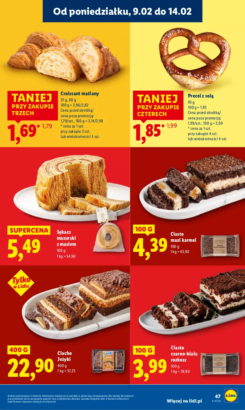Gazetka promocyjna Lidl - GAZETKA - ważna 09.02 do 11.02.2026 - strona 47 - produkty: Croissant, Jeżyki, Kosz, Sękacz
