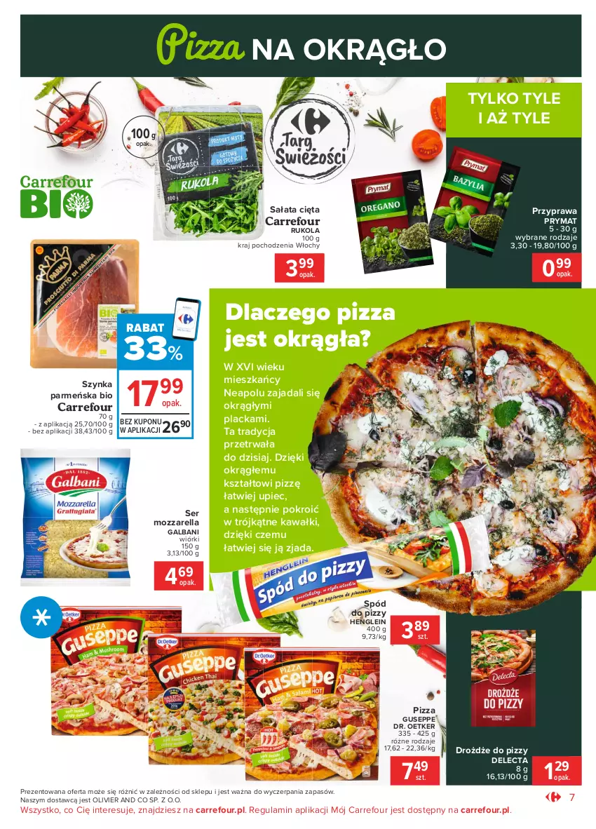 Gazetka promocyjna Carrefour - Gazetka Market - ważna 01.02 do 13.02.2021 - strona 7 - produkty: Delecta, Dr. Oetker, Drożdże, Drożdże do pizzy, Galbani, Kawa, Lack, Mozzarella, Piec, Pizza, Prymat, Rukola, Sałat, Ser, Spód do pizzy, Szynka