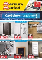 Gazetka promocyjna Merkury Market - Gazetka - ważna od 31.01 do 31.01.2024 - strona 1 - produkty: Odkurzacz, Por, Gra, Kominek, Płytka, Kabina kwadratowa, Skrzydło drzwiowe, Termos, Portal, Brodzik, Drzwi, Odkurzacz warsztatowy