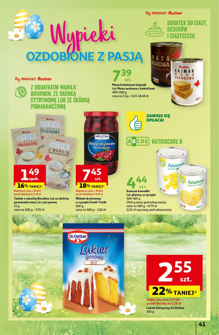 Gazetka promocyjna Auchan - Wielkanoc z najlepszej cenie! Część 2. Hipermarket Auchan - ważna 21.03 do 30.03.2024 - strona 41 - produkty: Ananas, Bourbon, Cukier, Deser, Kawa, Masa krówkowa, Ser, Syrop