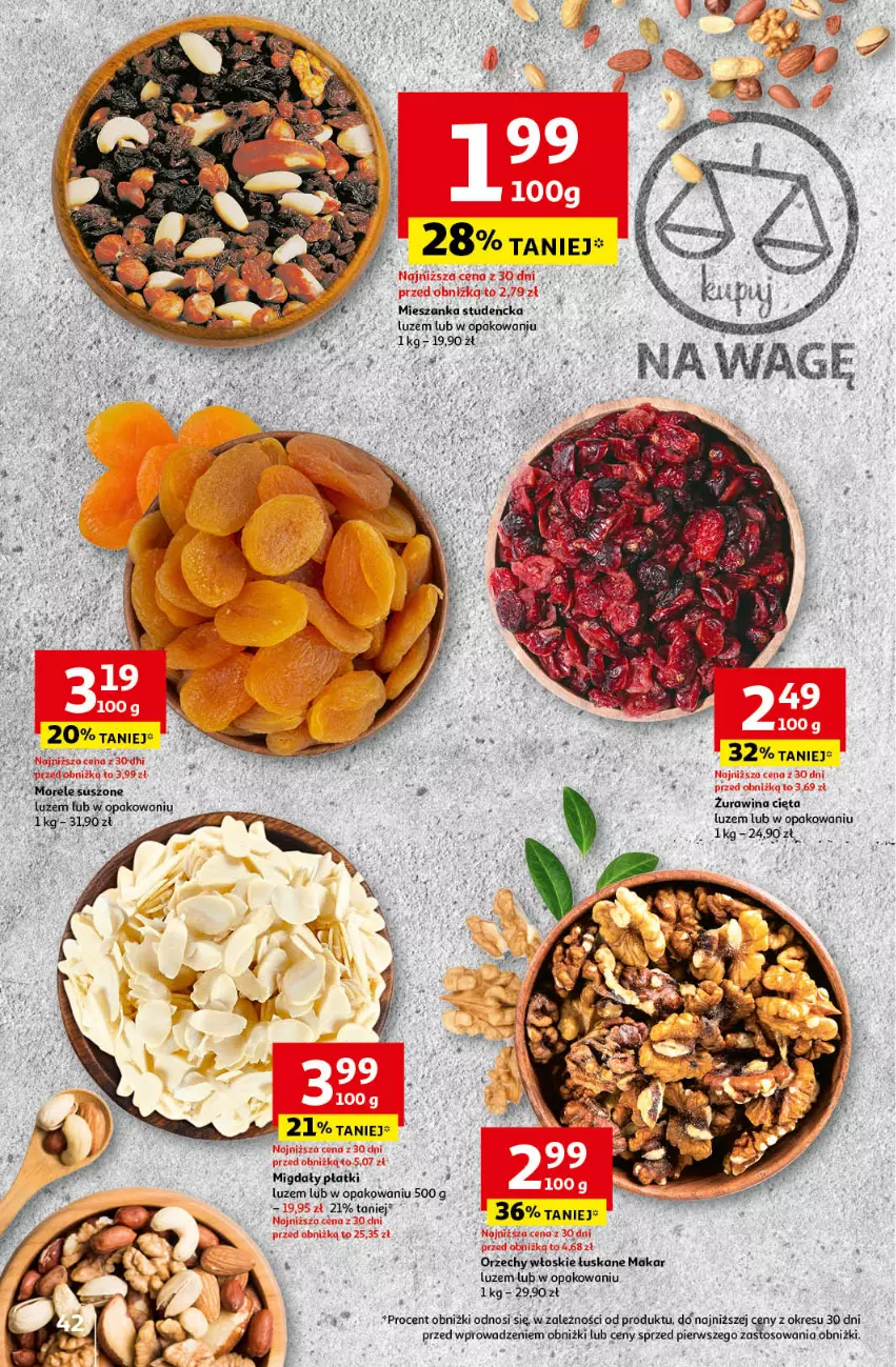 Gazetka promocyjna Auchan - Wielkanoc z najlepszej cenie! Część 2. Hipermarket Auchan - ważna 21.03 do 30.03.2024 - strona 42 - produkty: Mieszanka studencka, Migdały, Orzechy włoskie