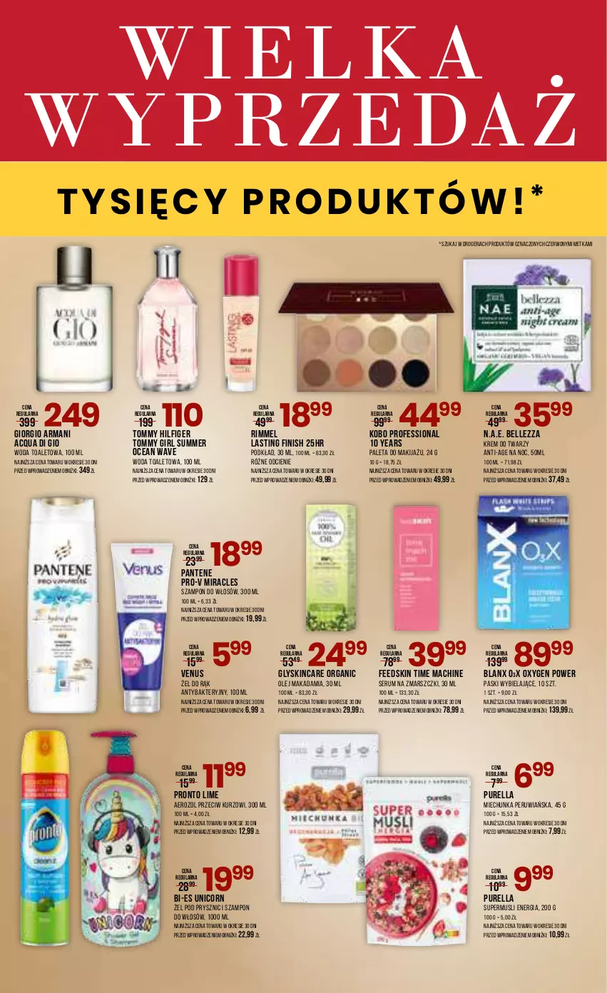 Gazetka promocyjna Drogerie Natura - Gazetka Drogerie Natura - ważna 22.08 do 04.09.2023 - strona 2 - produkty: Bell, Finish, Giorgio Armani, KOBO, Krem do twarzy, Makijaż, Mars, Mus, Olej, Paleta, Pantene, Podkład, Pronto, Pur, Rum, Ser, Serum, Szampon, Venus, Woda, Woda toaletowa