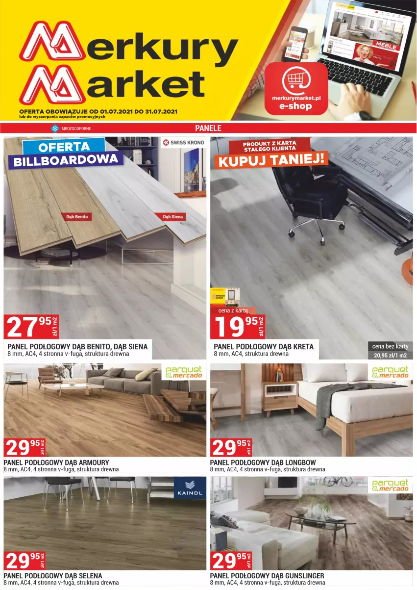 Gazetka promocyjna Merkury Market - Bielsko-Biała, Cieszyn, Jarosław, Kielce, Krosno, Ładna, Mielec, Nowy Sącz, Rybnik, Szaflary, Zamość - ważna 01.07 do 31.07.2021 - strona 1 - produkty: Kret, Panel podłogowy