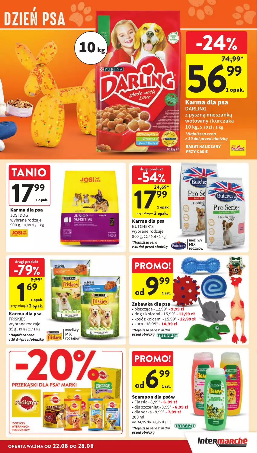 Gazetka promocyjna Intermarche - Gazetka Intermarche - ważna 22.08 do 28.08.2024 - strona 29 - produkty: Butcher's, Friskies, Kurczak, Orka, Szampon, Zabawka