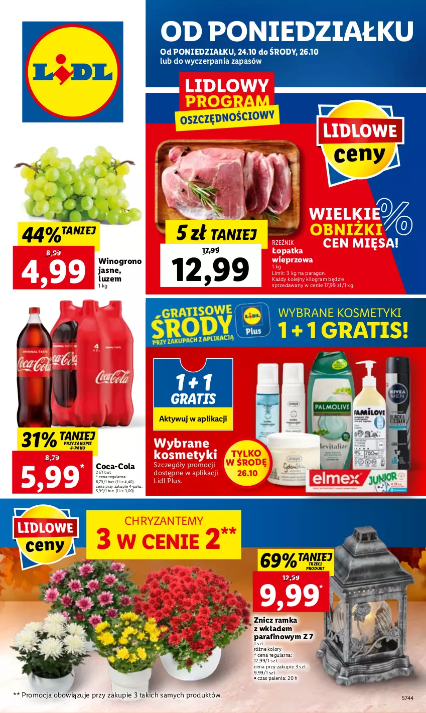 Gazetka promocyjna Lidl - GAZETKA - ważna 24.10 do 26.10.2022 - strona 1 - produkty: Coca-Cola, Gra, Olej, Ramka, Wino, Znicz