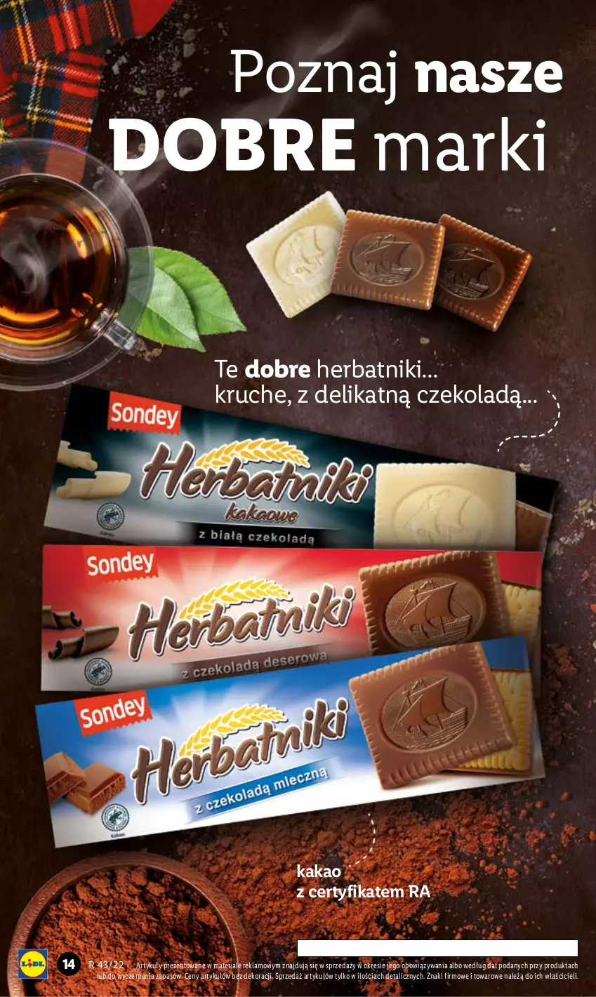 Gazetka promocyjna Lidl - GAZETKA - ważna 24.10 do 26.10.2022 - strona 14 - produkty: Herbatniki, Kakao