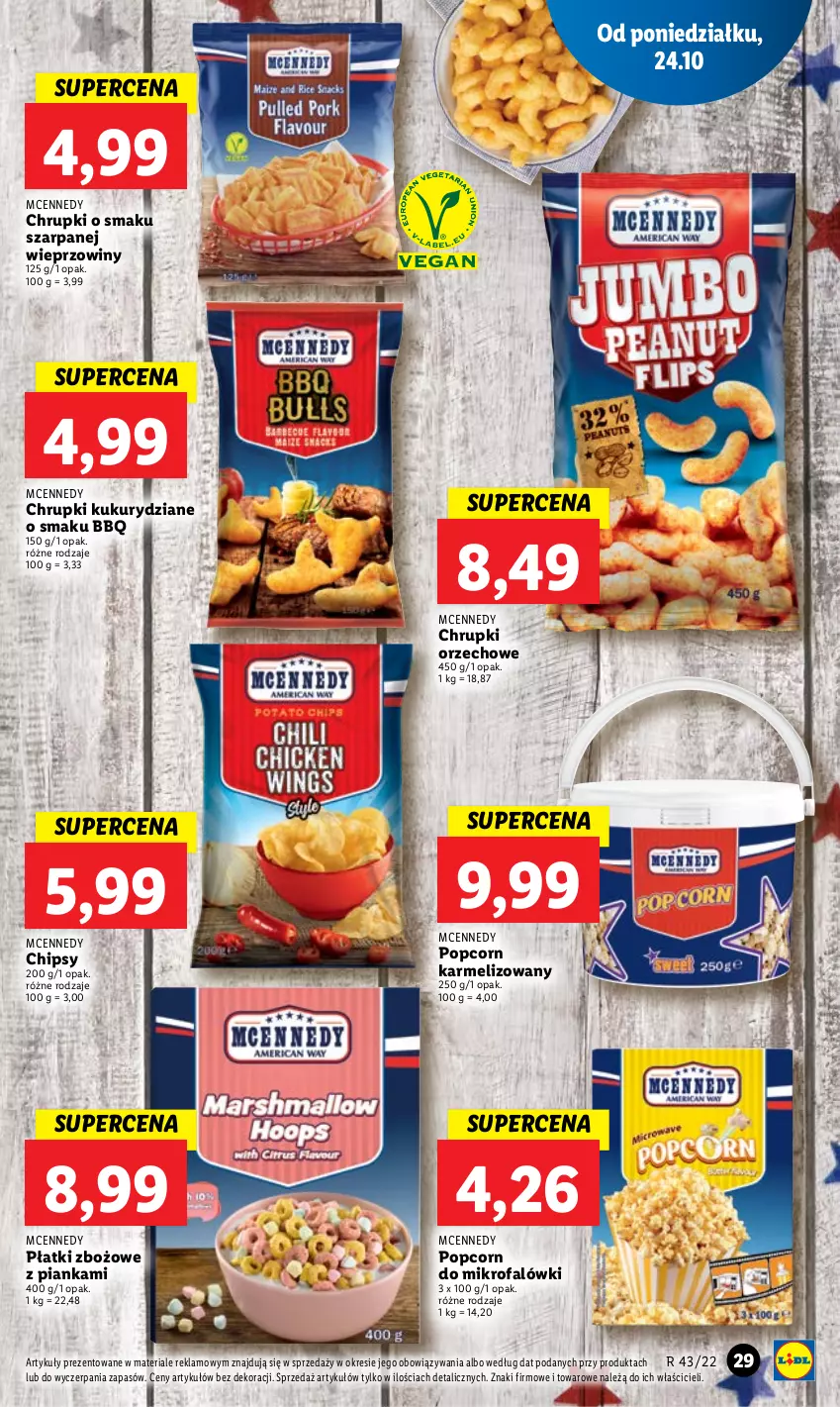 Gazetka promocyjna Lidl - GAZETKA - ważna 24.10 do 26.10.2022 - strona 33 - produkty: Chipsy, Chrupki, Fa, Popcorn