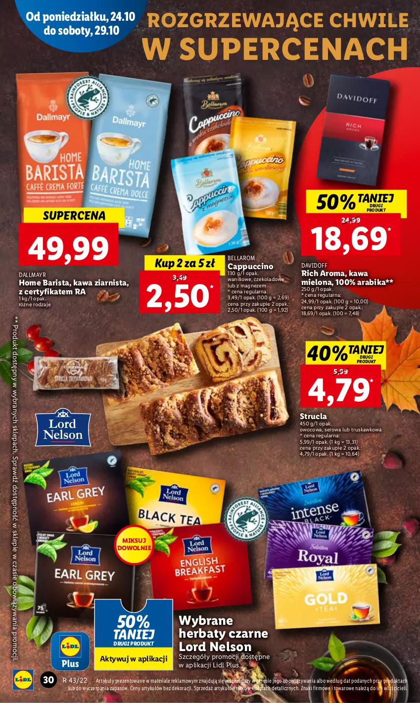 Gazetka promocyjna Lidl - GAZETKA - ważna 24.10 do 26.10.2022 - strona 34 - produkty: Bell, Bella, Cappuccino, Dallmayr, Davidoff, Kawa, Kawa mielona, Kawa ziarnista, Magnez, Ser, Strucla