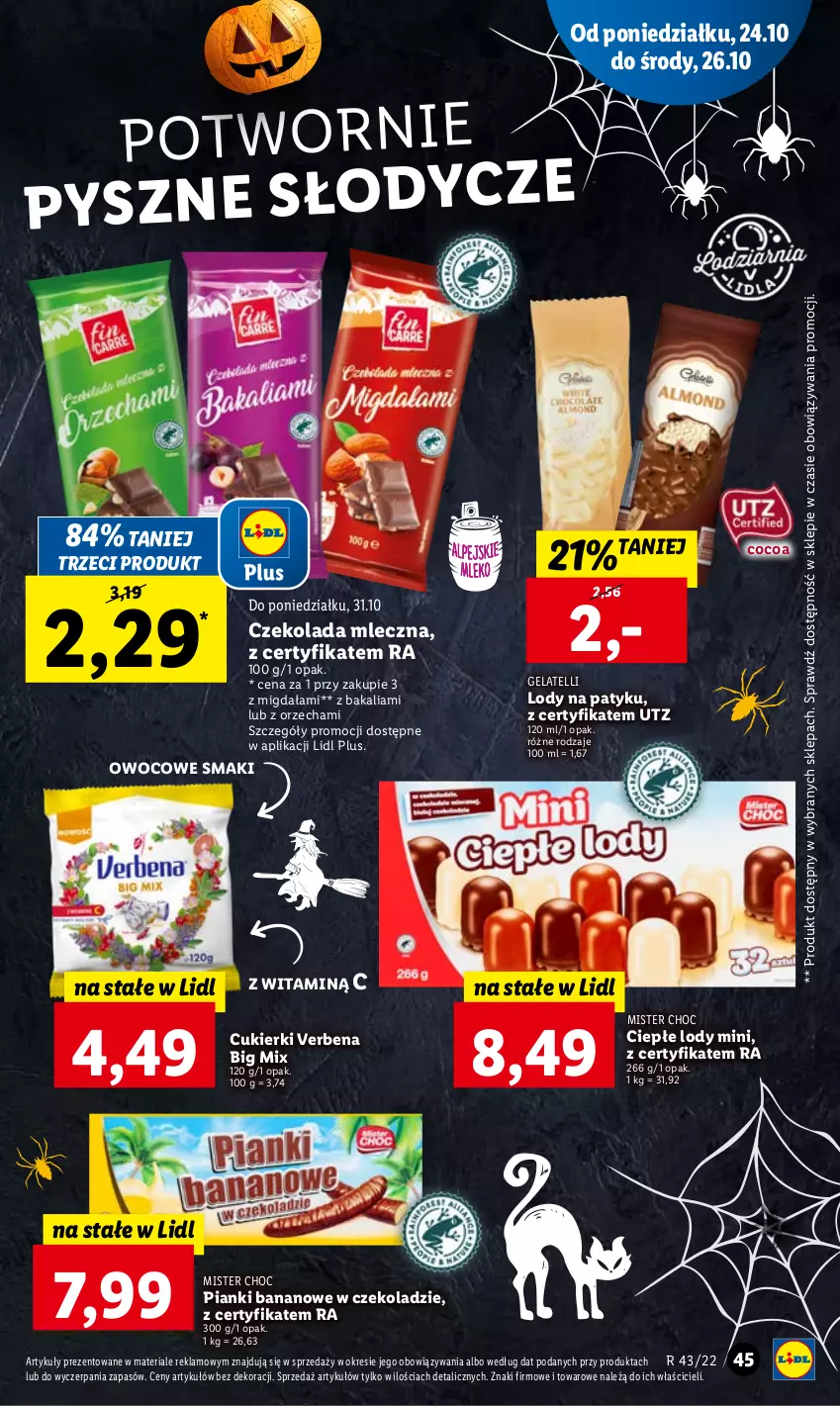 Gazetka promocyjna Lidl - GAZETKA - ważna 24.10 do 26.10.2022 - strona 49 - produkty: Ciepłe lody, Cukier, Cukierki, Czekolada, Czekolada mleczna, Lody