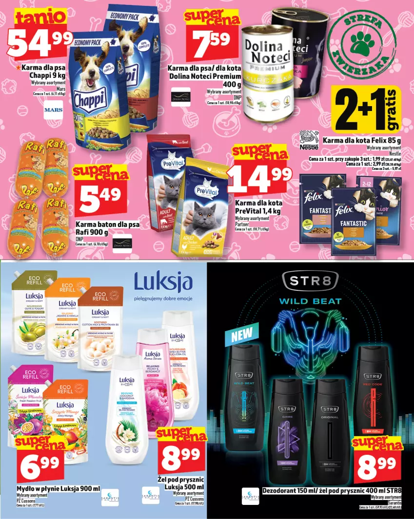 Gazetka promocyjna Topaz - Gazetka - ważna 01.07 do 16.07.2025 - strona 21 - produkty: Baton, Baton dla psa, Chappi, Dezodorant, Fa, Felix, Luksja, Mars, Mydło, Mydło w płynie