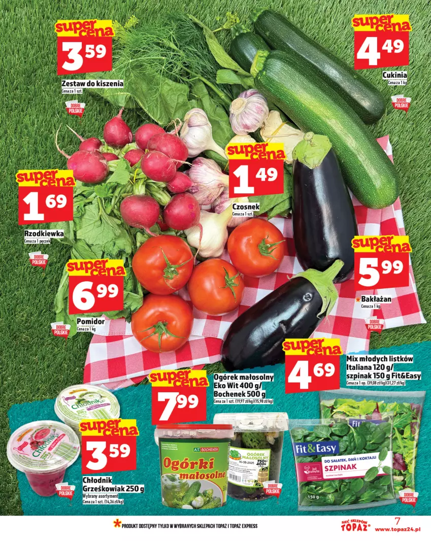 Gazetka promocyjna Topaz - Gazetka - ważna 01.07 do 16.07.2025 - strona 7 - produkty: Ogórek, Pupa