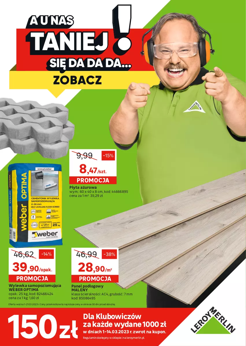 Gazetka promocyjna Leroy Merlin - Gazetka Leroy Merlin - ważna 01.03 do 21.03.2023 - strona 1 - produkty: Mop, Optima, Panel podłogowy, Płyta, Wylewka samopoziomująca