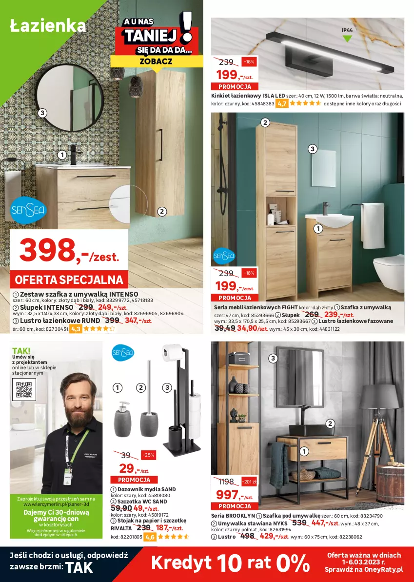 Gazetka promocyjna Leroy Merlin - Gazetka Leroy Merlin - ważna 01.03 do 21.03.2023 - strona 10 - produkty: Bateria, Bateria kuchenna, Dozownik, Dozownik mydła, Fa, Gra, Grohe, Isla, Kosz, Kuchnia, Lakier, Lustro, Meble, Ociekacz, Olej, Papier, Pokrywa, Por, Ser, Słupek, Sok, Stojak, Syfon, Szafka, Szafka pod umywalkę, Szczotka, Umywalka, Zestaw mebli kuchennych, Zlew, Zlewozmywak